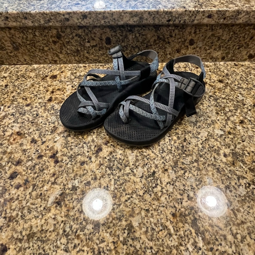 Chaco ZX/2 Classic Sandal-Toe Strap ZX2 Blue Gray Hiking Water Travel GUC